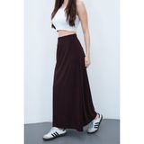 Sanem Tekstil Maxi Etek Sandy-Kahverengi - XL