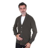 SAN&FA DÜĞMELİ REGULAR FİT ERKEK HIRKA KOYU YEŞİL XXL