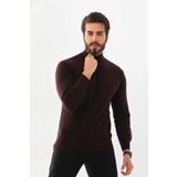 Sanfa Erkek Yarım Balıkçı Yaka Saf Yün Kazak 2702 Bordo