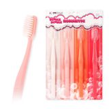 SANGSI EMBOSSED TOOTHBRUSH kabartmalı kıl diş fırçası, yetişkinler için yumuşak diş fırçaları - hassas diş ve diş eti bakımı - mükemmel seyahat şartları - kabarcık kabarcık romantik 4'lü paket