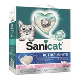 Sanicat 6 lt Active White Lotus Flower İnce Taneli Bentonit Süper Topaklanan Kedi Kumu