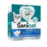 Sanicat 6 lt Active White Ultra Topaklanan Kokusuz Kedi Kumu