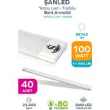 ŞANLED 100W 120 Cm Kristal Yatay LED Bant Armatür-Trafolu Beyaz Işık - 40 Adet