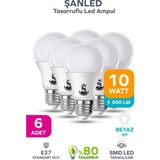 ŞANLED 10W Tasarruflu Beyaz Renk LED Ampul-6 Adettir - 6 Adet