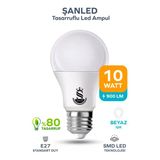 Şanled 10W Tasarruflu Beyaz/Gün Işığı Renk Led Ampul-1-2-4-6-10-50-100 Adettir
