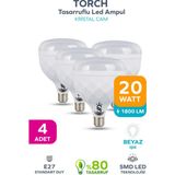 ŞANLED 20W Tasarruflu E27 Beyaz Renk Torch LED Ampul-4-Adettir - 4 Adet