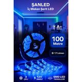ŞANLED 3 Çipli Iç Mekan Şerit Led Tüm Mekanlar-(Trafosuz) 5,10,20,30,40,50,100m - 100 m - Mavi