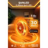ŞANLED 3 Çipli Iç Mekan Şerit Led Tüm Mekanlar-(Trafosuz) 5,10,20,30,40,50,100m - 30 m - Amber