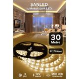 ŞANLED 3 Çipli Iç Mekan Şerit Led Tüm Mekanlar-(Trafosuz) 5,10,20,30,40,50,100m - 30 m - Gün Işığı