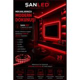 ŞANLED 3 Çipli Iç Mekan Şerit Led Tüm Mekanlar-(Trafosuz) 5,10,20,30,40,50,100m - 30 m - Kırmızı