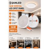 ŞANLED 36W Kristal LED Spot Panel 3800 Lümen 2-22 cm Ayarlanabilir Çaplı Tavan Aydınlatma 1 Adet