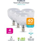 ŞANLED 40W Kristal Tasarruflu E27 Beyaz Işık Torch LED Ampul - 4 Adet