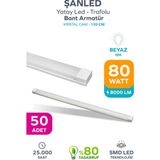 ŞANLED 80W 120 cm Kristal Yatay LED Bant Armatür-Trafolu Beyaz Işık -1-2-4-8-10-20-40-50-80-100 Adettir - 50 Adet