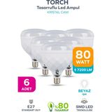 ŞANLED 80W Kristal Tasarruflu E27 Beyaz Işık Torch LED Ampul - 6 Adet