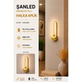 ŞANLED Dekoratif 20W Halka Modeli İç Mekan Gold Kasa Gün Işığı 30 cm Duvar Aplik Pilli
