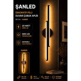 Şanled Dekoratif 20W İç Mekan Siyah, Gold, Krom Kasa Amber Işık 60 Cm Duvar Aplik Pilli Vitrin