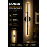 ŞANLED Dekoratif 20W Iç Mekan Siyah Kasa Gün Işığı 60 cm Duvar Aplik Pilli 1 Adet
