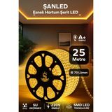 Şanled Hortum Esnek Şerit LED Amber Rengi + 220V FIŞ/1,2,3,4,5,10,15,20,25,50,100 Metre - 25 m
