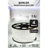 ŞANLED Hortum Esnek Şerit Led BEYAZ-GÜN IŞIĞI-KIRMIZI-MAVİ-AMBER- YEŞİL Rengi + 220v Fiş/1,2,3,4,5,10,15,20,25,50,100 Metre (BEYAZ IŞIK, 4m)