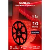 ŞANLED Hortum Esnek Şerit Led BEYAZ-GÜN IŞIĞI-KIRMIZI-MAVİ-AMBER- YEŞİL Rengi + 220v Fiş/1,2,3,4,5,10,15,20,25,50,100 Metre (KIRMIZI IŞIK, 10m)