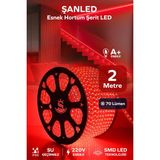 ŞANLED Hortum Esnek Şerit LED Kırmızı Işık + 220V FIŞ/1,2,3,4,5,10,15,20,25,50,100 Metre - 2 m