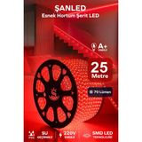 Şanled Hortum Esnek Şerit LED Kırmızı Işık + 220V FIŞ/1,2,3,4,5,10,15,20,25,50,100 Metre - 25 m