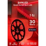 ŞANLED Hortum Esnek Şerit LED Kırmızı Işık + 220V FIŞ/1,2,3,4,5,10,15,20,25,50,100 Metre - 30 m