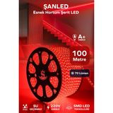 ŞANLED Hortum Esnek Şerit LED Kırmızı Işık + 220V FIŞ/1,2,3,4,5,10,15,20,25,50,100 Metre