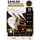 ŞANLED LED Beyaz Kasa Gün Işığı 35W Raylı Spot / 4 Adet + 1 Metre Ray - Beyaz Işık