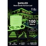 ŞANLED NEON Esnek Hortum Şerit Led BEYAZ,GÜN IŞIĞI,KIRMIZI, YEŞİL,MAVİ,AMBER rengi + 220V Fiş/1,2,3,4,5,10,15,20,25,50,100 Metre (YEŞİL IŞIK, 100m)