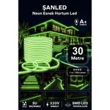 ŞANLED NEON Esnek Hortum Şerit Led BEYAZ,GÜN IŞIĞI,KIRMIZI, YEŞİL,MAVİ,AMBER rengi + 220V Fiş/1,2,3,4,5,10,15,20,25,50,100 Metre (YEŞİL IŞIK, 30m)