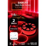 ŞANLED NEON Esnek Hortum Şerit Led KIRMIZI rengi + 220V Fiş/1,2,3,4,5,10,15,20,25,50,100 Metre
