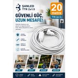 ŞANLED Uzatma Kablosu 2x1,5 mm Ttr Topraklı Seyyar Kablo 20 Metre