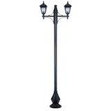 Şanlı 2000 2'li 80x260 cm E27 Siyah ABS Çelik Boru Bahçe Aydınlatma Direği