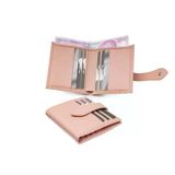 Sanlıne 800 Hakiki Deri Kartlik Gorunumlu Unisex Cuzdan - Pudra