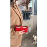 Sanlıne Hakiki Deri Telefon Bolmeli Kadin Cuzdan - El Portfoyu Kirmizi