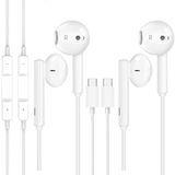 Sanluba 2 Paket Kulakiçi Kulaklık Kulaklık Kablolu [MFI Sertifikalı] USB C Mikrofon Çağrı Ses Kontrolü Gürültü Yalıtımı iPhone 15 Pro Max/15 Pro/15 Plus/15/Samsung S23 Ultra S22+ S21 ile Uyumlu