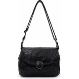 Sanmorris Kadın Vintage Görünümlü Ayarlanabilir Çapraz Askılı Omuz Çantası Sı-13 - Black