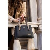 Sanmorris Sn 1415 Kadın Omuz Çantası El Çantası Kol Çantası Günlük - One Size - Siyah-Vizon