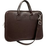 Sanmorris Unisex 15.6 Inç Uyumlu Suni Deri Darbe Korumalı Laptop ve Evrak Çantası 1446 - Acı Kahve