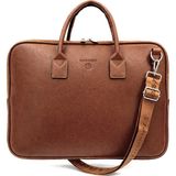 Sanmorris Unisex 15.6 Inç Uyumlu Suni Deri Darbe Korumalı Laptop ve Evrak Çantası 1446 - Taba