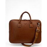Sanmorris Unisex 15.6 inç Uyumlu Suni Deri Darbe Korumalı Laptop ve Evrak Çantası - Taba Mat