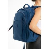 Sanmorris Unisex Suya Dayanıklı Krinkıl Kumaş Çok Gözlü Büyük Boy Laptop Okul ve Sırt Çantası 3019 - Mavi