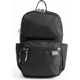 Sanmorris Unisex Suya Dayanıklı Paraşüt Kumaş 5 Bölmeli Laptop Bölmeli Seyahat ve Okul Çantası Sargı - Black