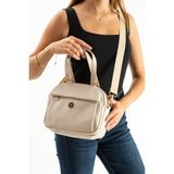 Sanmorris VIATOX VS 1431 Kadın Omuz Çantası Kol Çantası El Çantası Çapraz Çanta KREM - Yükseklik: 21 cm,Uzunluk: 25 cm,Taban Genişliği: 12 cm.