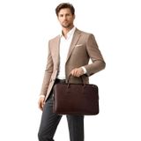 Sanmorris VIATOX VT 1446 Unisex 15.6 inç Uyumlu Suni Deri Darbe Korumalı Laptop ve Evrak Çantası KAHVERENGİ