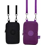 Sannora Bags 2'li Kadın Su Geçirmez Mini Telefon Cüzdan ve Pasaport Boyun Askılı Çapraz Omuz Çanta - Siyah - Mor