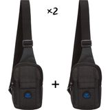 Sannora Bags Unisex Keten Kumaş Telefon Bölmeli Bel ve Çapraz Omuz Çanta Göğüs Seyahet Günlük Bodybag - Siyah