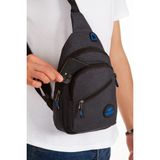 Sannora Bags Unisex Su Geçirmez Çapraz Askılı Bel Omuz Göğüs ve Spor Çanta Günlük Bodybag - Siyah