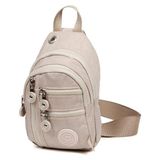 Sannora Bags Unisex Su Geçirmez Kulaklık USB Çıkışlı Çapraz Askılı Çanta Bel Omuz ve Göğüs Çanta Günlük Bodybag - Bej